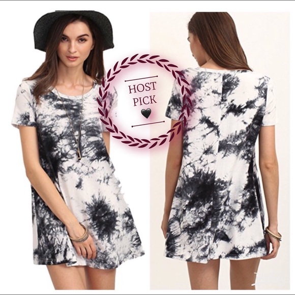 Dresses & Skirts - 🖤SOLD!🆕 Amelia Black Tie Dye Swing Dress🖤NWT🖤